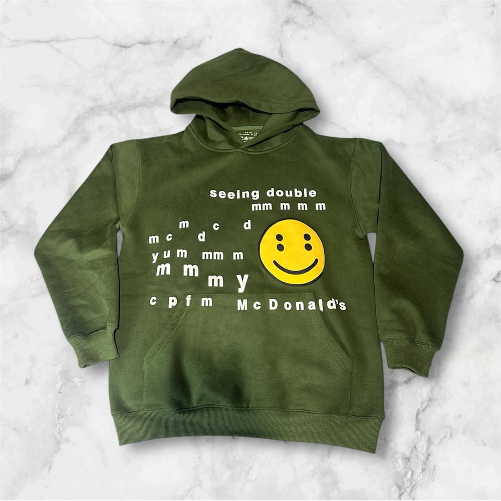 Green CPFM X McDonald's Hoodie with Smiley Face